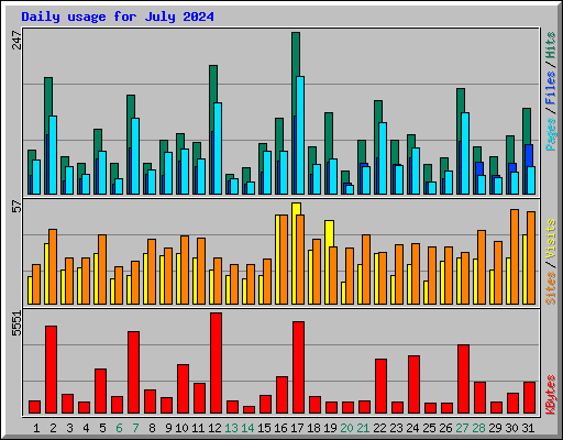 Daily usage for July 2024