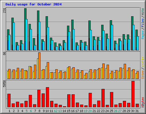 Daily usage for October 2024