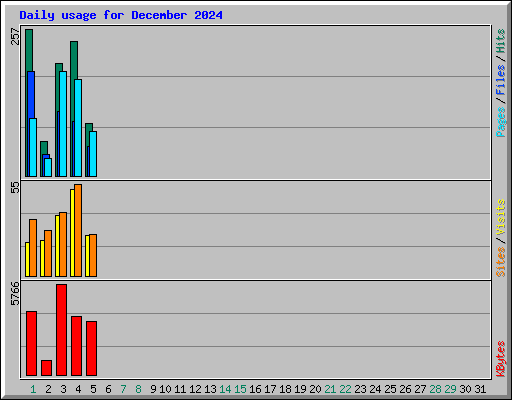 Daily usage for December 2024