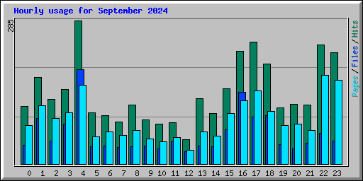 Hourly usage for September 2024